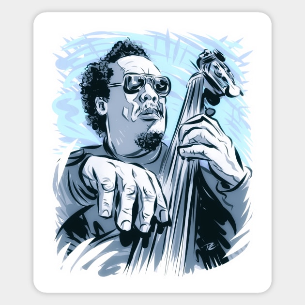 Charles Mingus - An illustration by Paul Cemmick Sticker by PLAYDIGITAL2020